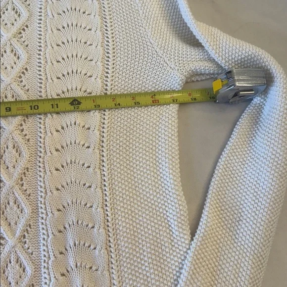 L.L. Bean Signature Knit Sweater - Cream, sz M - Picture 7 of 10